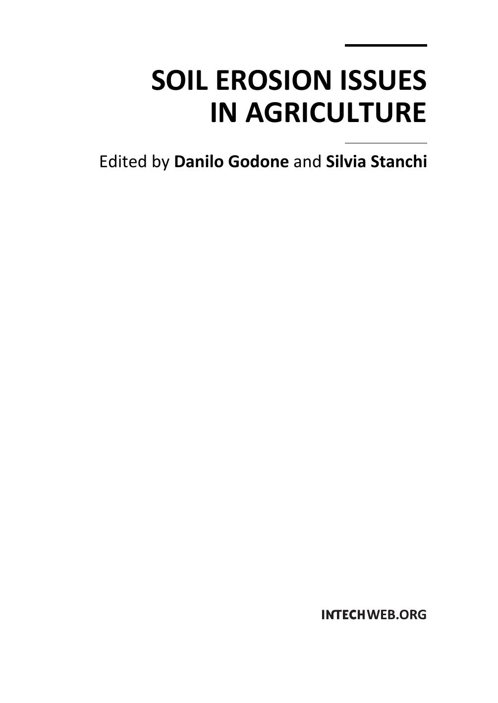 Soil erosion issues in agriculture by Unknow