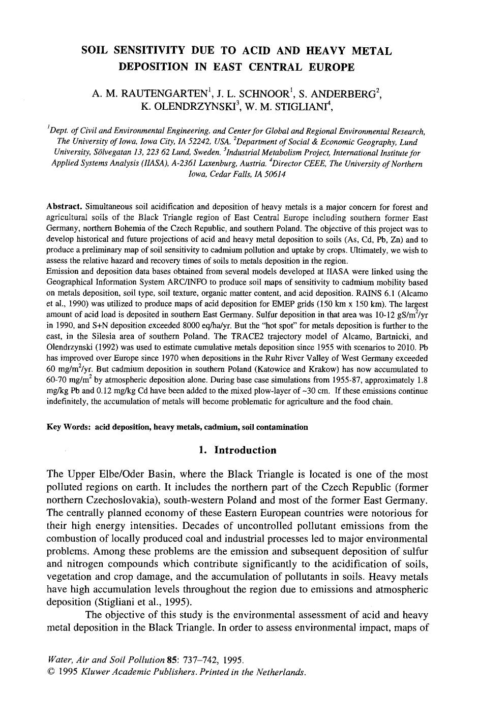 Soil sensitivity due to acid and heavy metal deposition in East Central Europe by Unknown