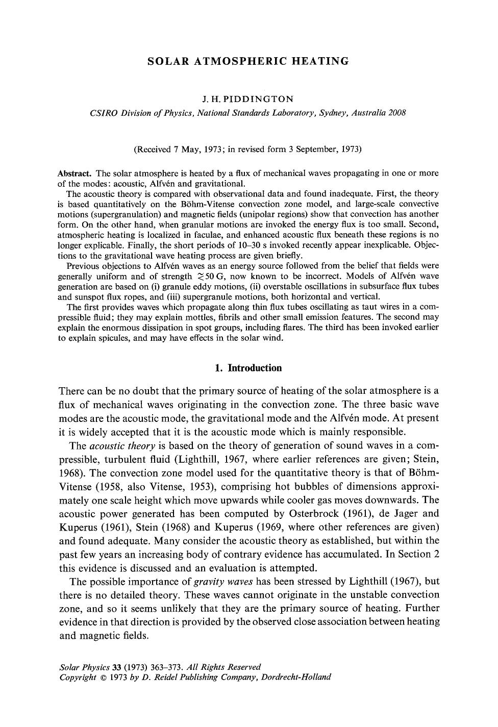 Solar atmospheric heating by Unknown