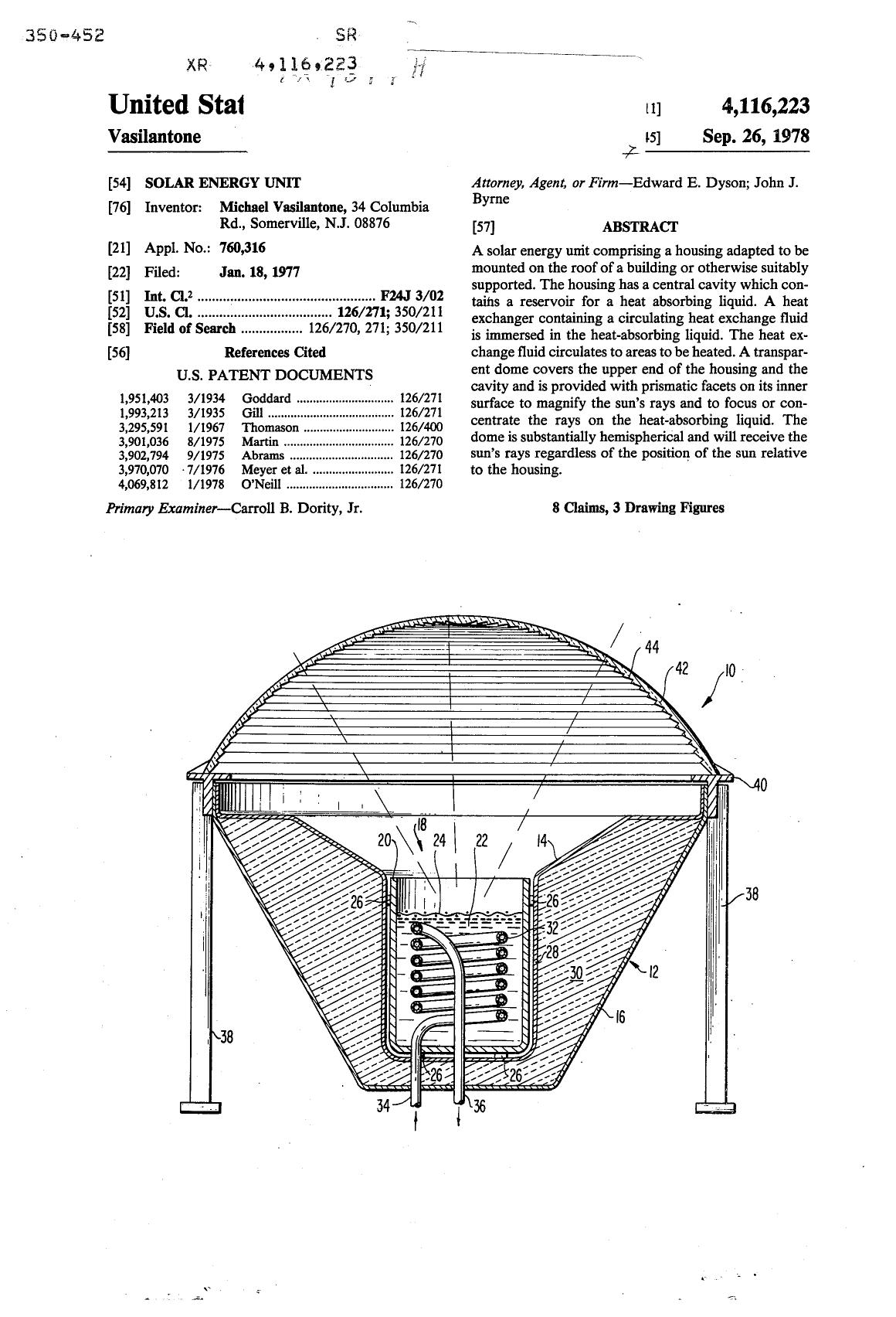 Solar energy unit by Michael Vasilantone