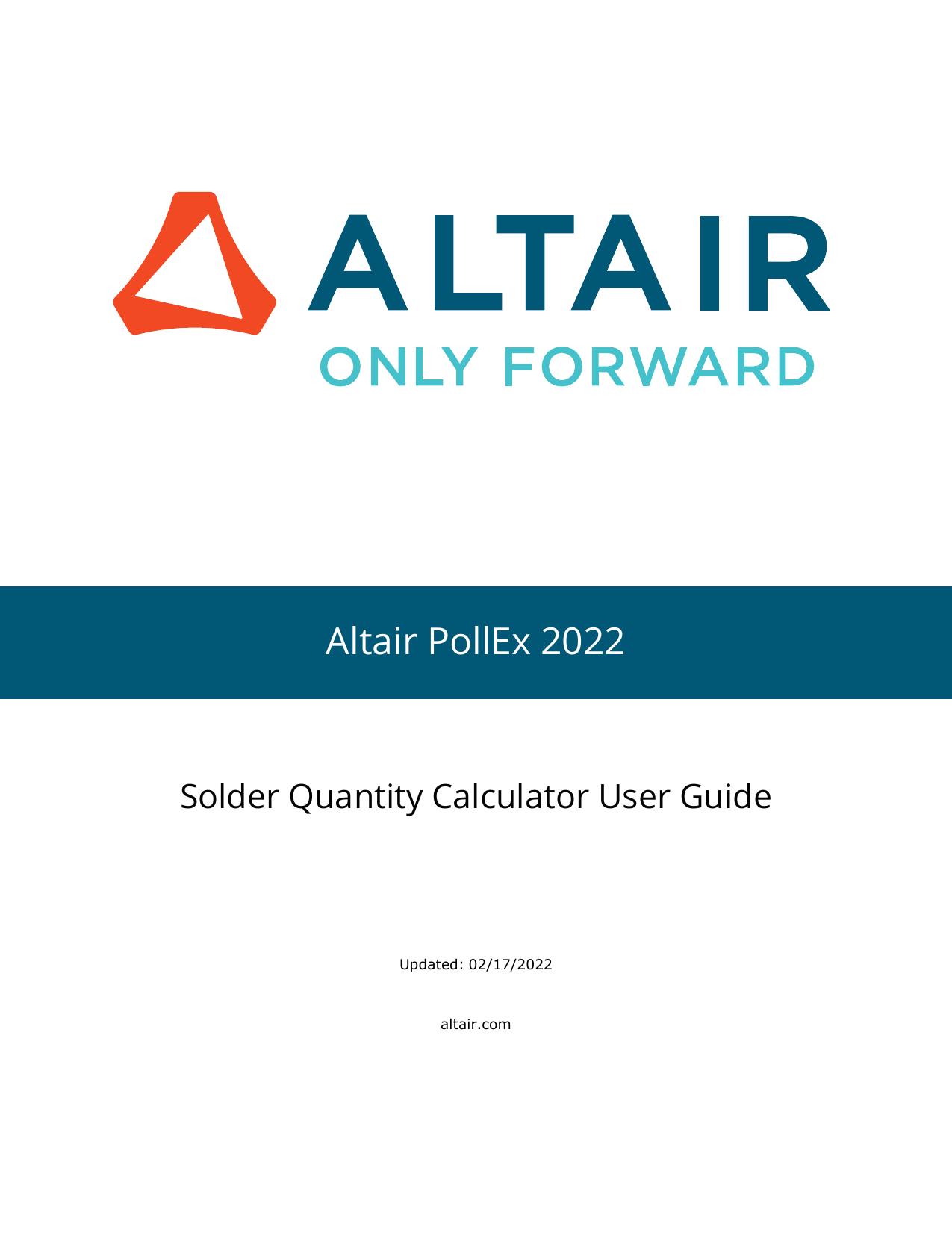 Solder Quantity Calculator User Guide by PollEx