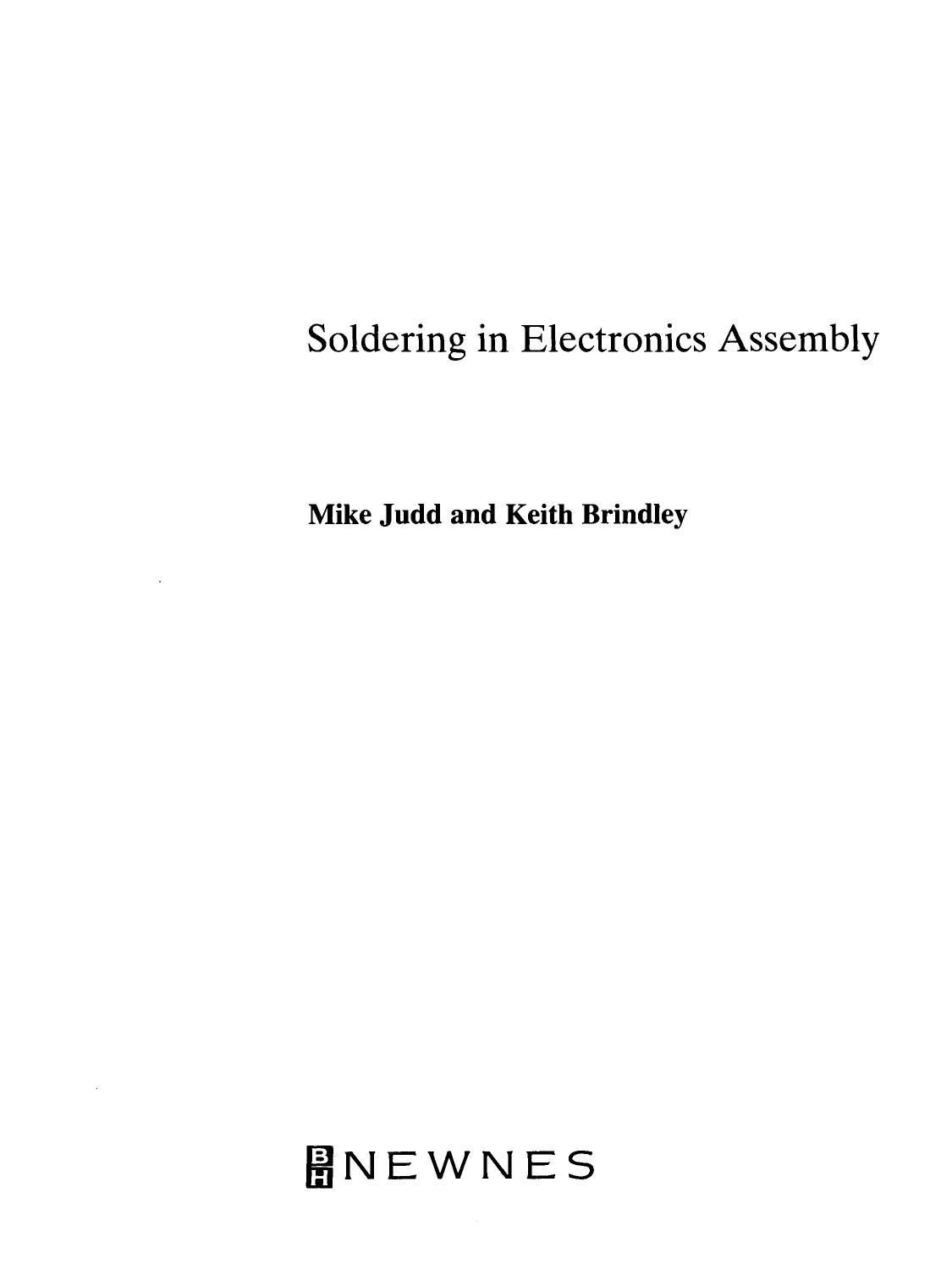 Soldering in Electronics Assembly by Mike Judd and Keith Brindley (Auth.)