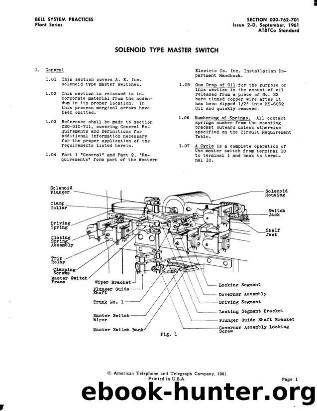 Solenoid Type Master Switch by AT&&T
