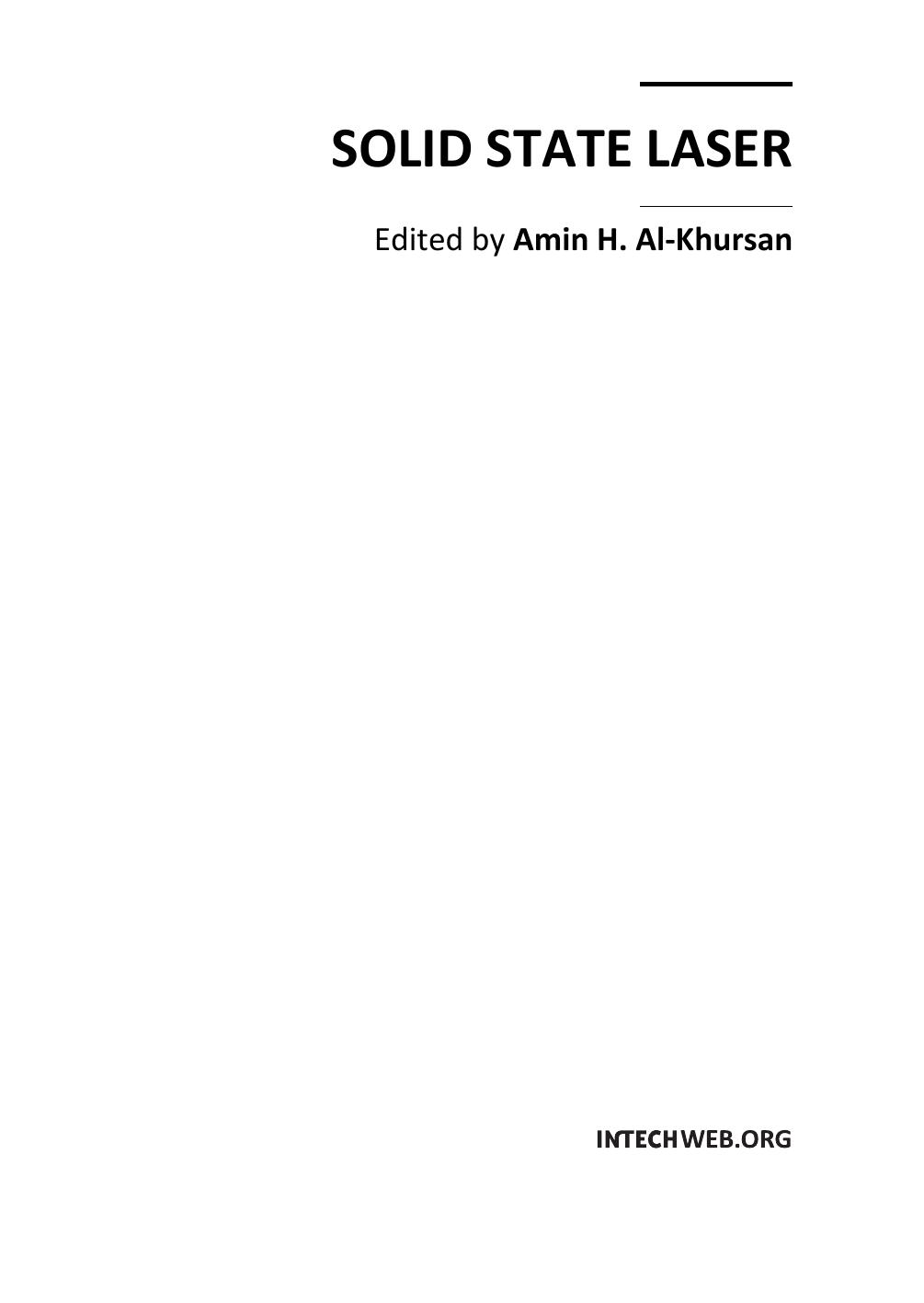Solid State Laser [physics] by A. Al-Khursan