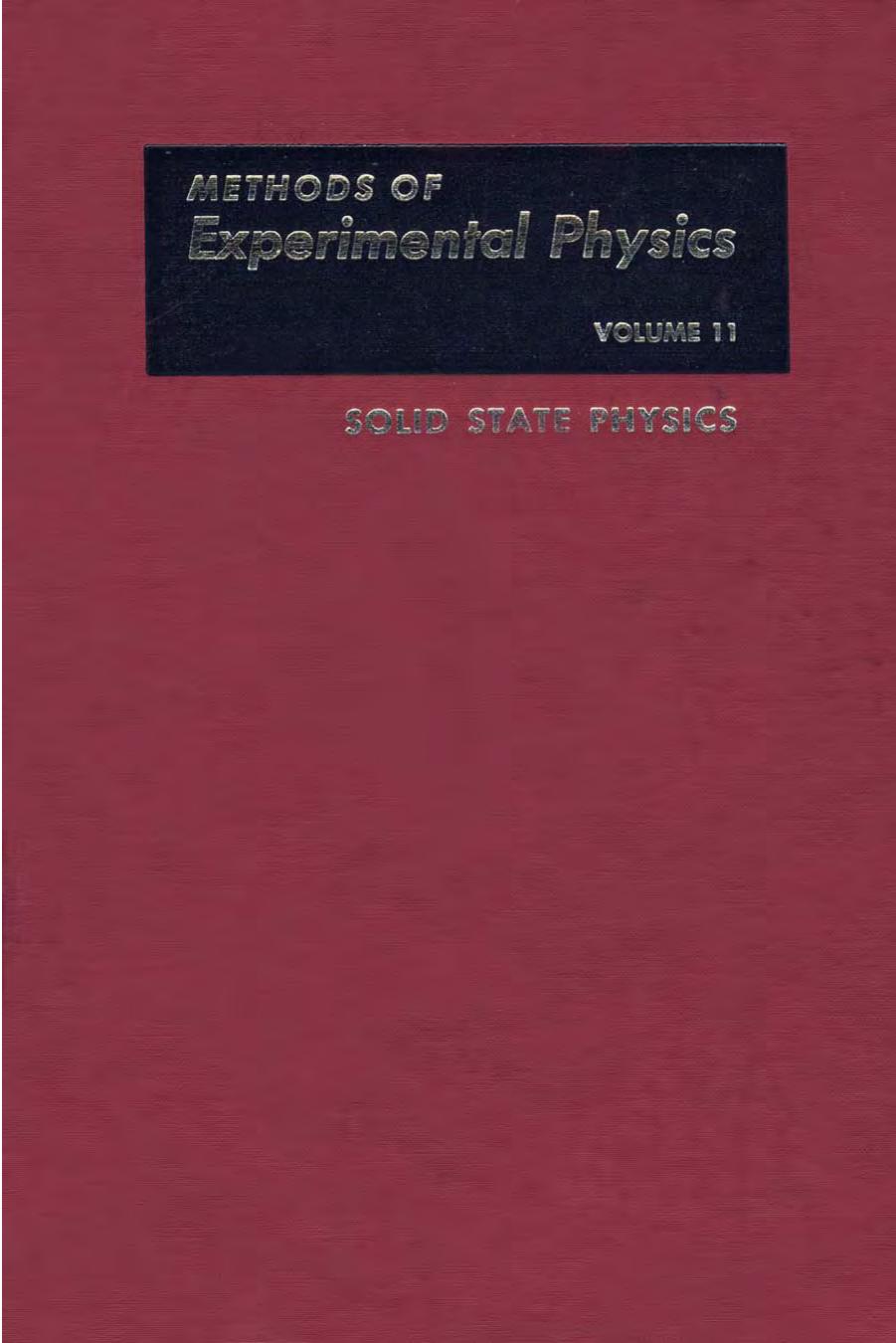 Solid State Physics by R.V. Coleman (Eds.)