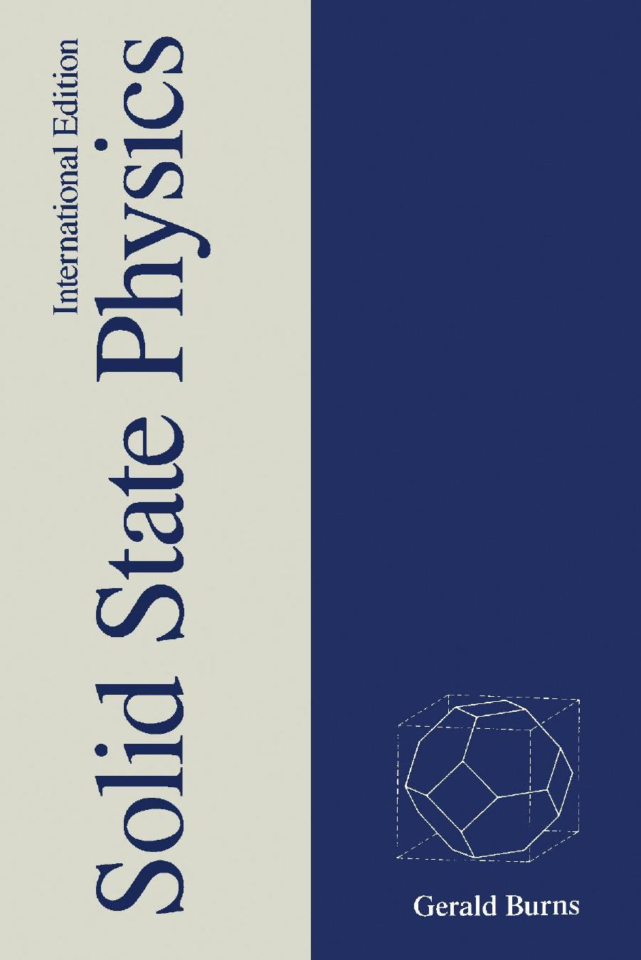 Solid State Physics. by Burns Gerald