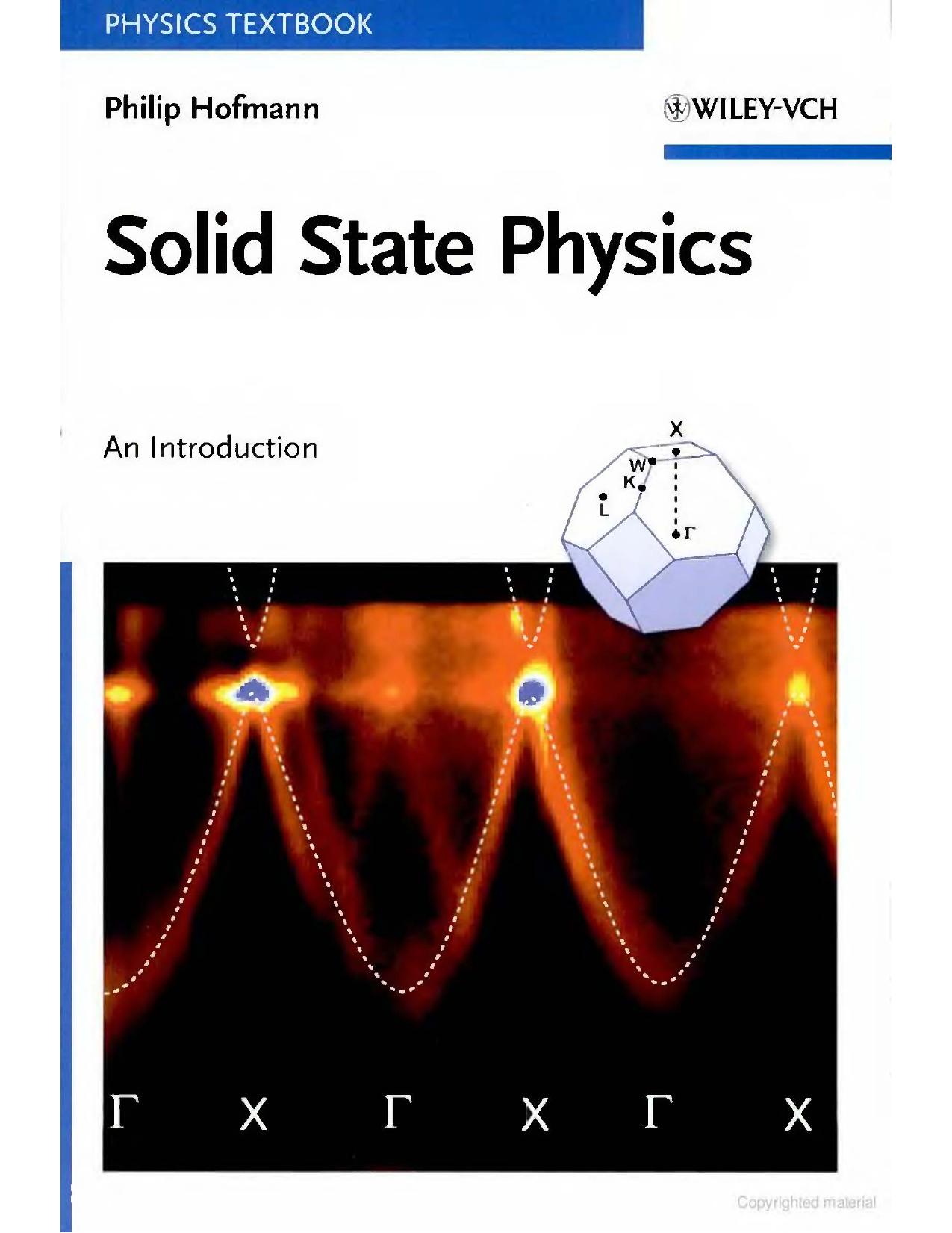 Solid state physics : an introduction by Philip Hofmann
