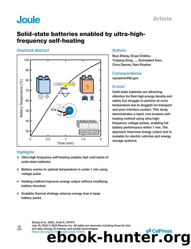Solid-state batteries enabled by ultra-high-frequency self-heating by unknow