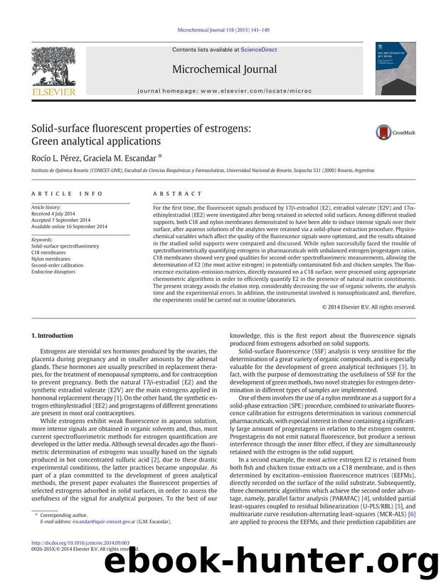 Solid-surface fluorescent properties of estrogens: Green analytical applications by Rocío L. Pérez & Graciela M. Escandar