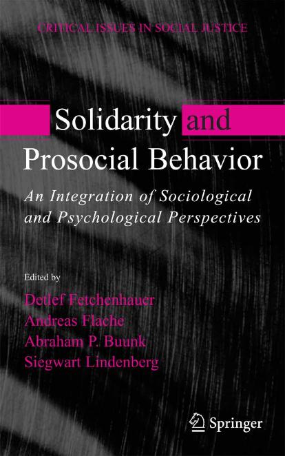Solidarity and Prosocial Behavior: An Integration of Sociological and Psychological Perspectives (Critical Issues in Social Justice) by Detlev Fetchenhauer Andreas Flache Abraham Buunk Sigwaart Lindenberg