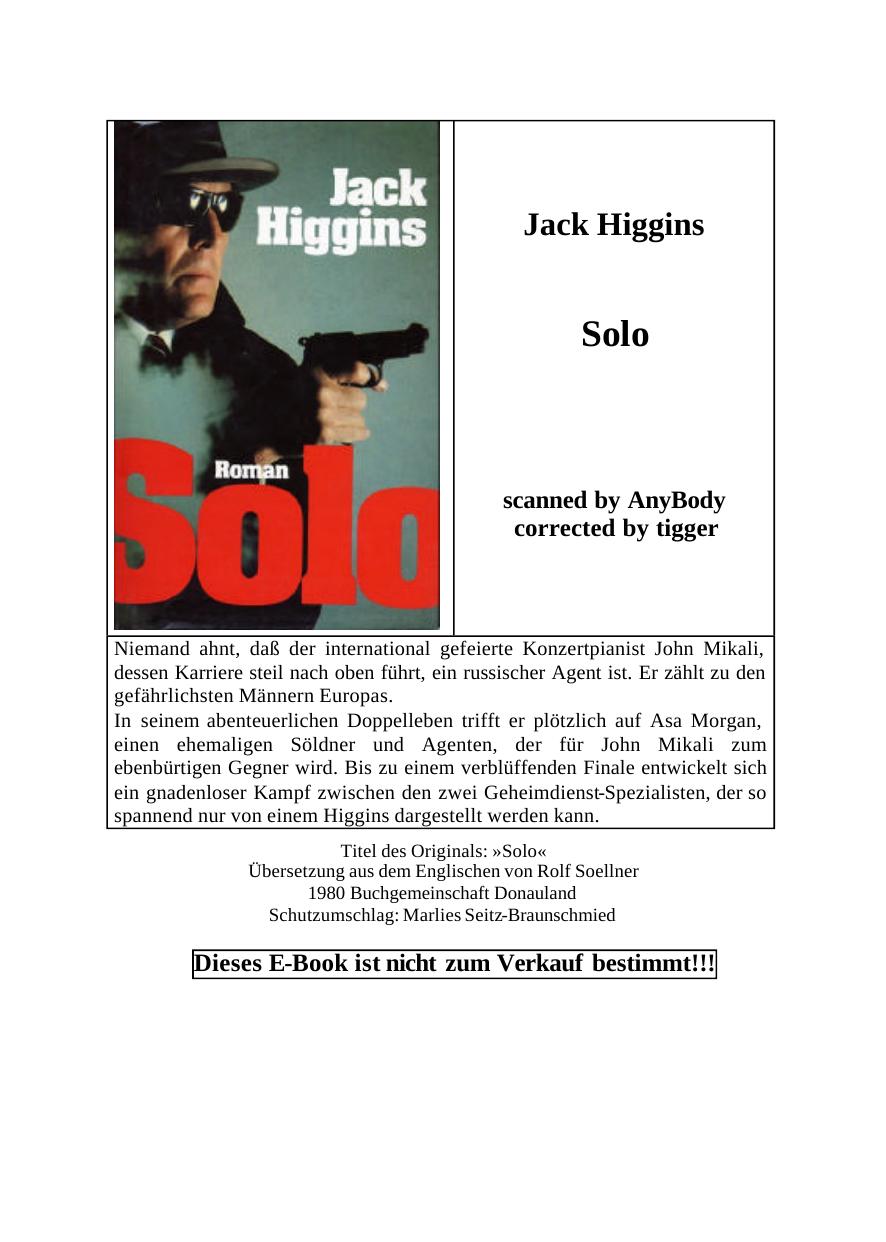 Solo by Jack Higgins