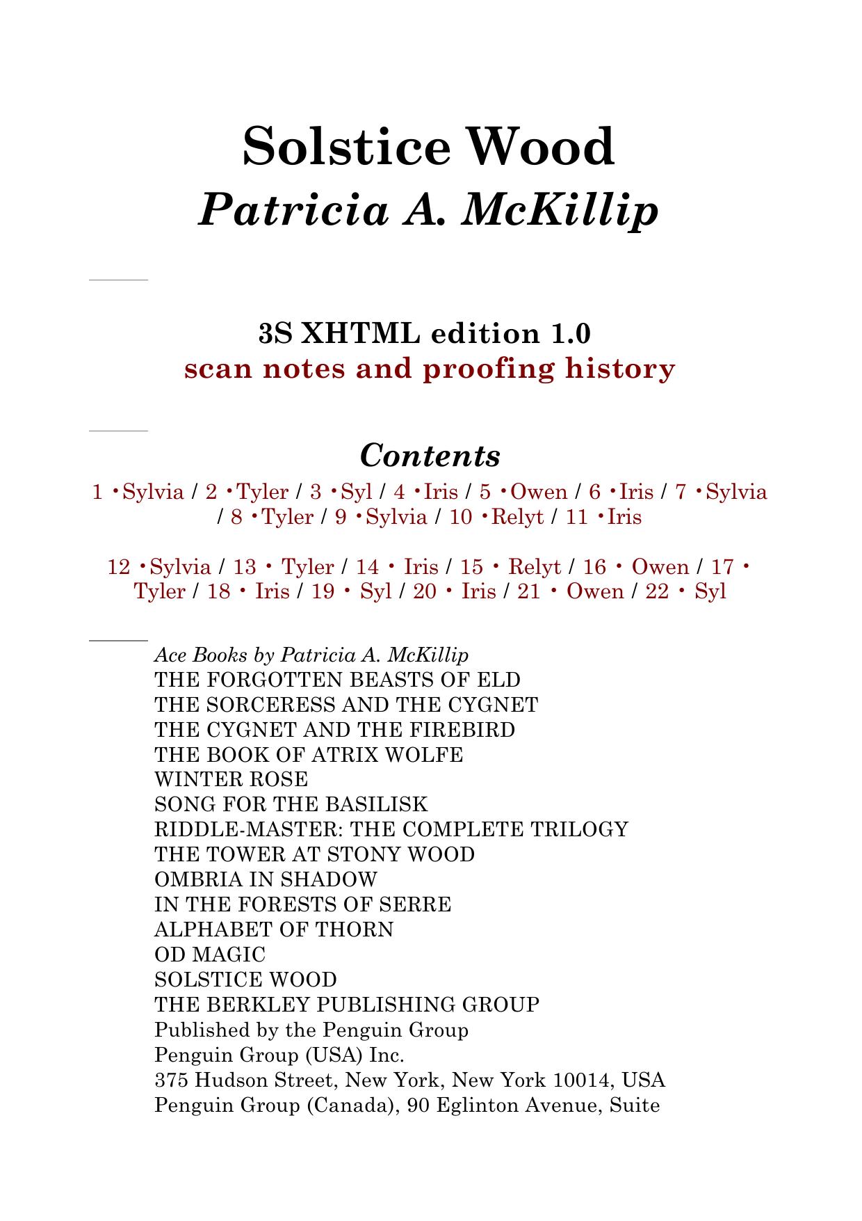 Solstice Wood by Patricia A. McKillip
