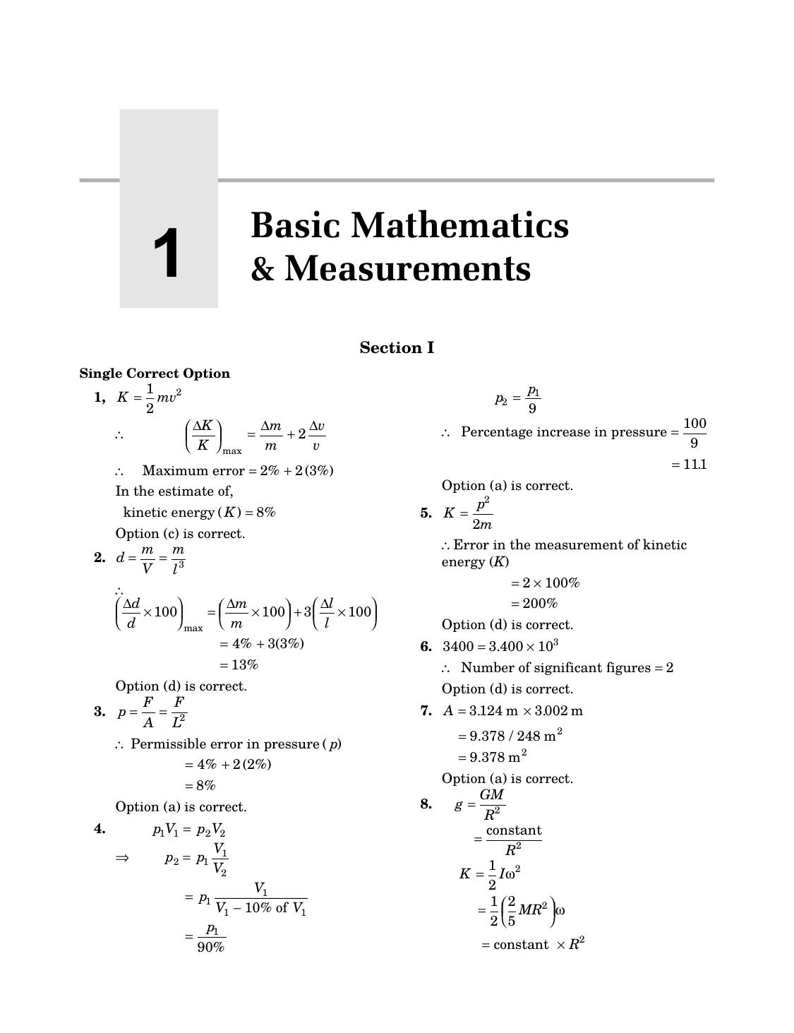 Solution of Mechanics - Part 1. Lesson 1st to 8th by DC Pandey
