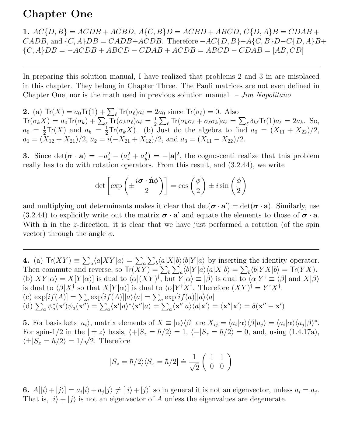 Solution to Modern Quantum Mechanics by Sakurai