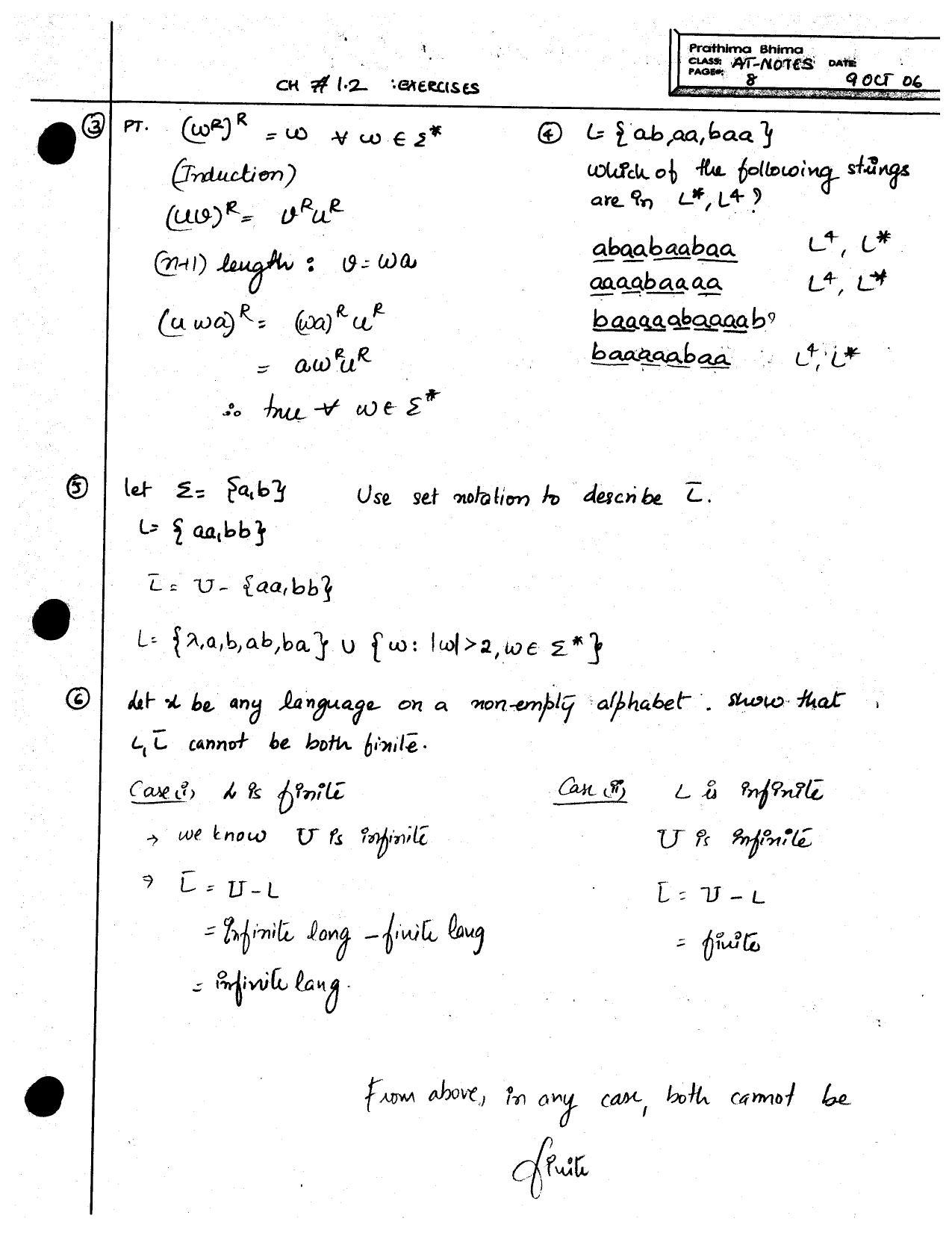 Solution to Peter Linz, an introduction to Automata theory by Anonymous