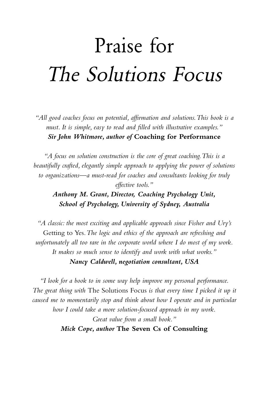 Solutions Focus, 2nd Edition: Making Coaching and Change S.I.M.P.L.E. by Paul Z. Jackson Mark McKergow
