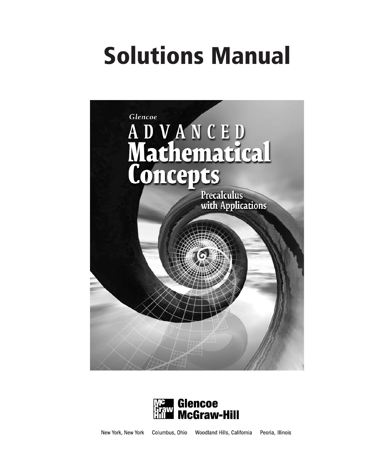 Solutions Manual by Glencoe/McGraw-Hill