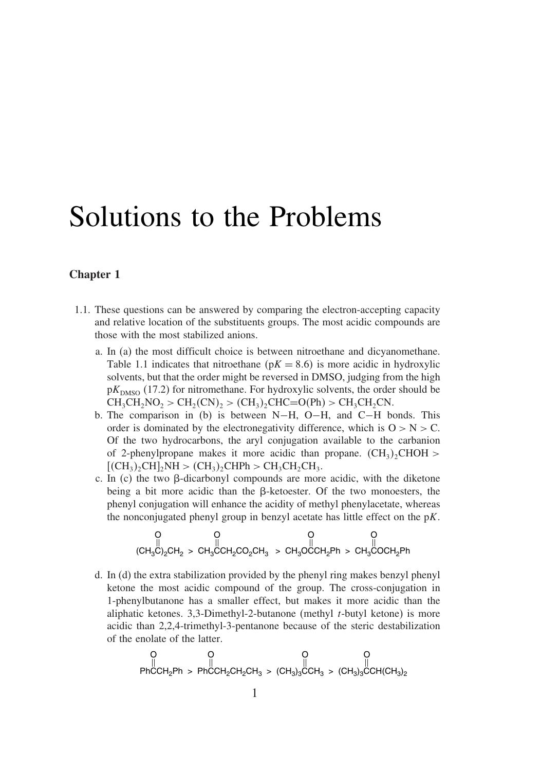 Solutions Manual for Advanced Organic Chemistry Part B: Reactions and Synthesis by Francis A. Carey Richard J. Sundberg