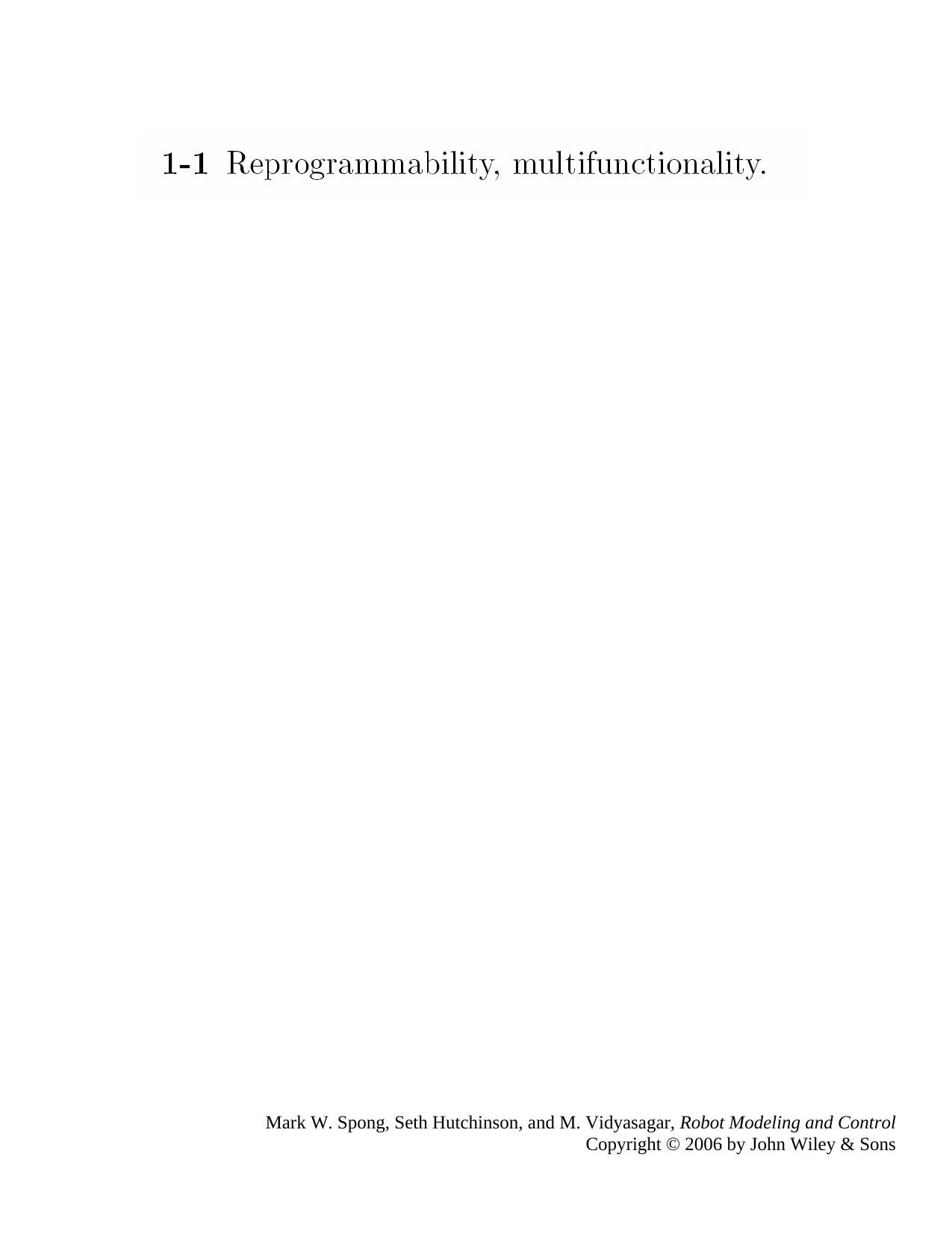 Solutions Manual for Robot Modeling and Control by Mark W. Spong Seth Hutchinson M. Vidyasagar
