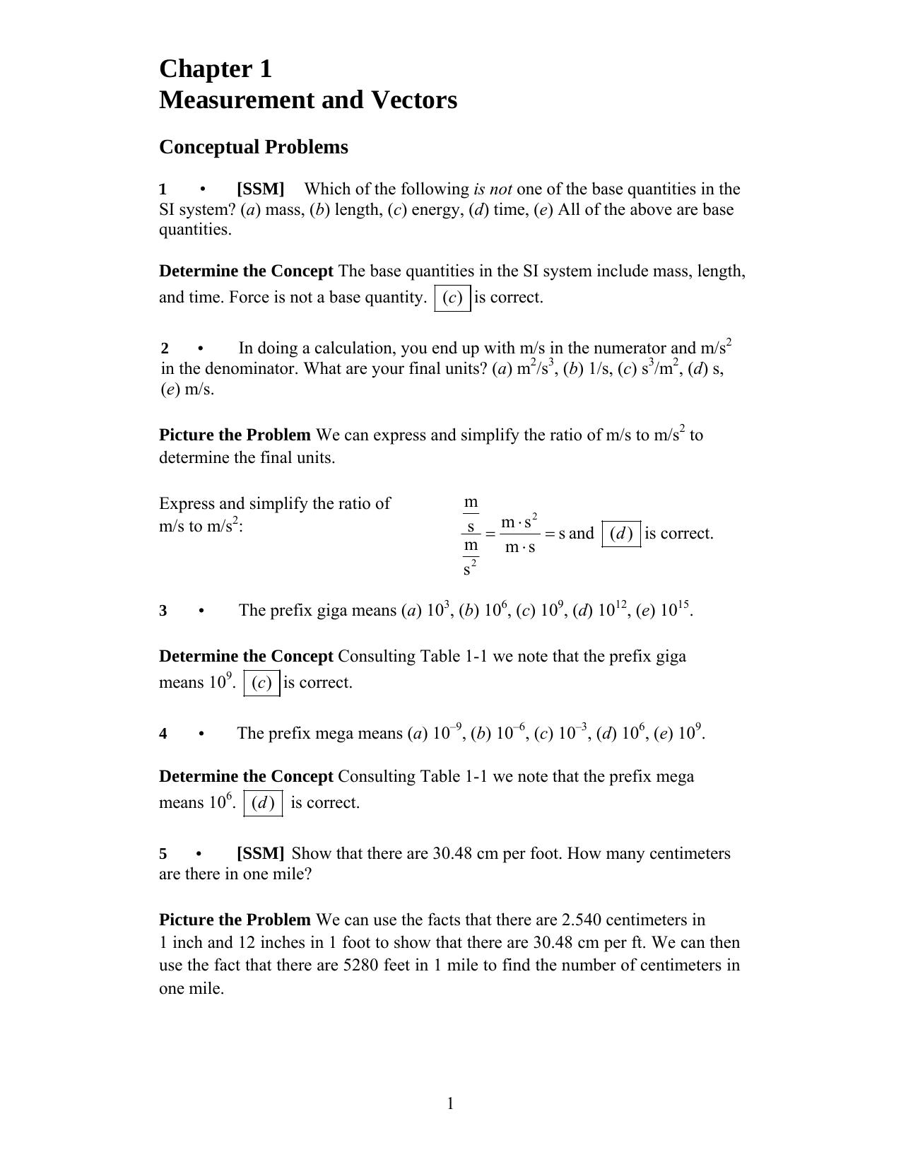 Solutions Manual for Tipler Mosca Physics for Scientists and Engineers by Paul A. Tipler Gene P. Mosca