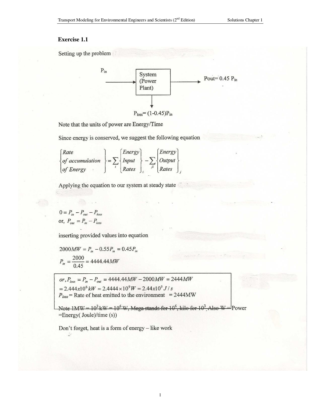 Solutions Manual for Transport Modeling for Environmental Engineers and Scientists Second Edition by Mark M. Clark