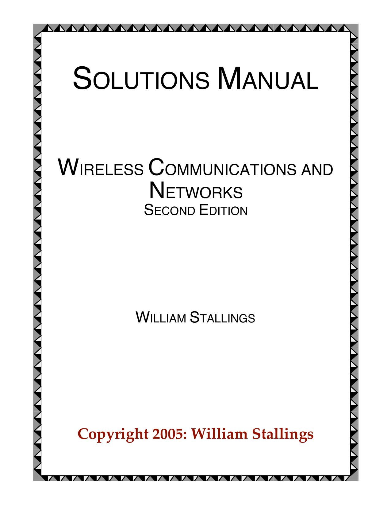 Solutions Manual for Wireless Communications and Networks William Stallings by Unknown