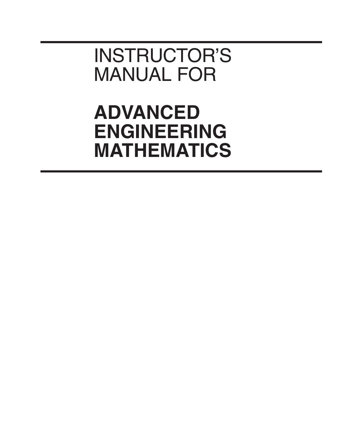 Solutions manual for Advanced engineering mathematics 9ed. by Kreyszig E