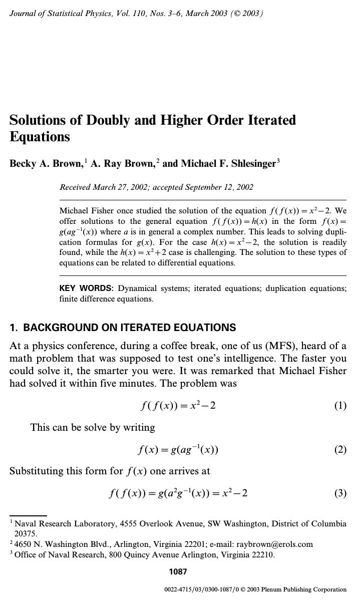 Solutions of Doubly and Higher Order Iterated Equations by Unknown