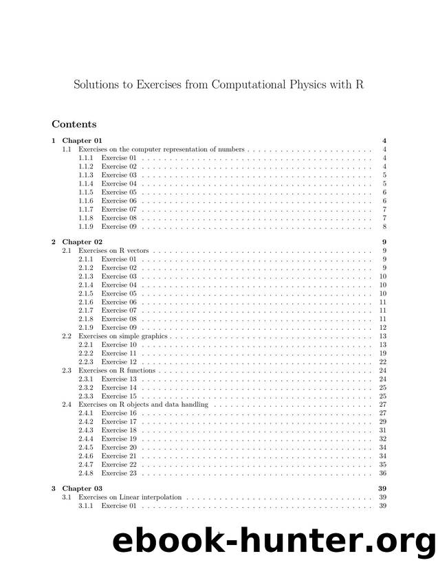 Solutions to Exercises from Computational Physics with R by Unknown