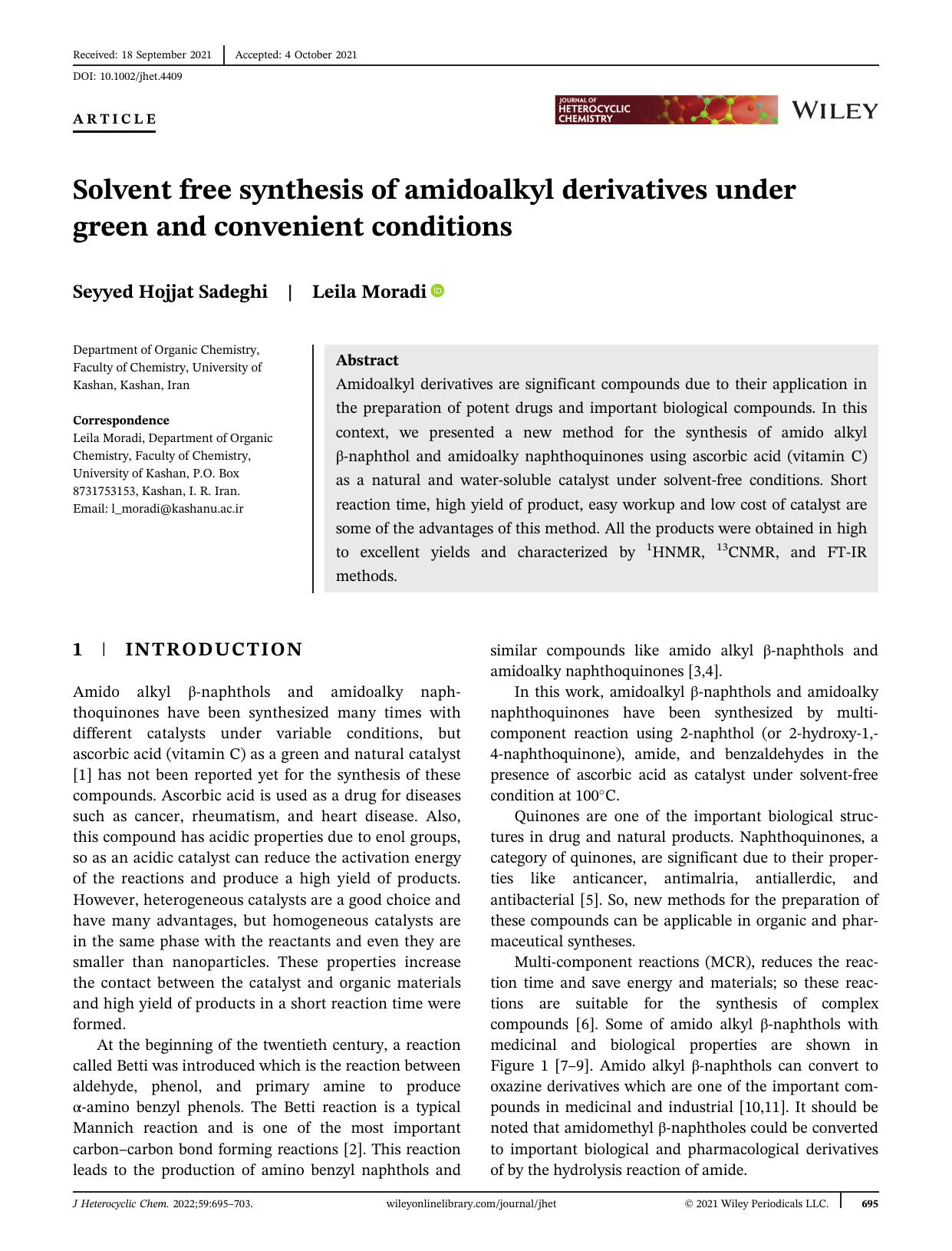 Solvent free synthesis of amidoalkyl derivatives under green and convenient conditions by Unknown