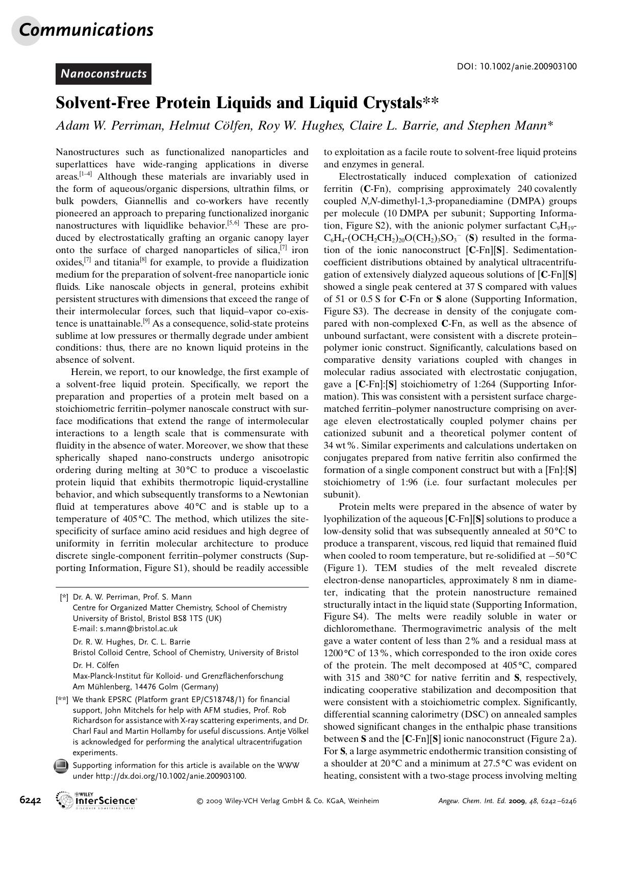 Solvent-Free Protein Liquids and Liquid Crystals by Unknown