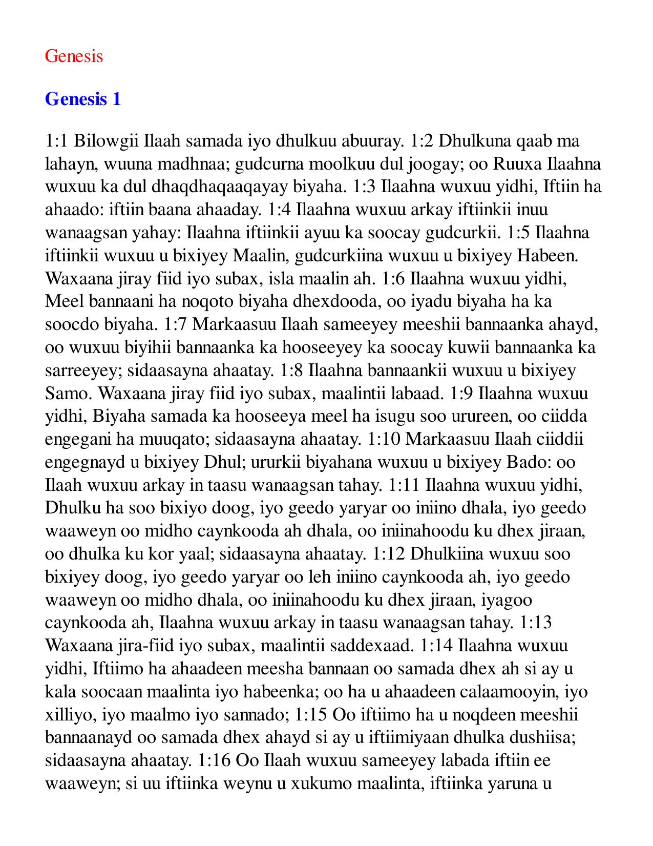 Somali Bible by Bob
