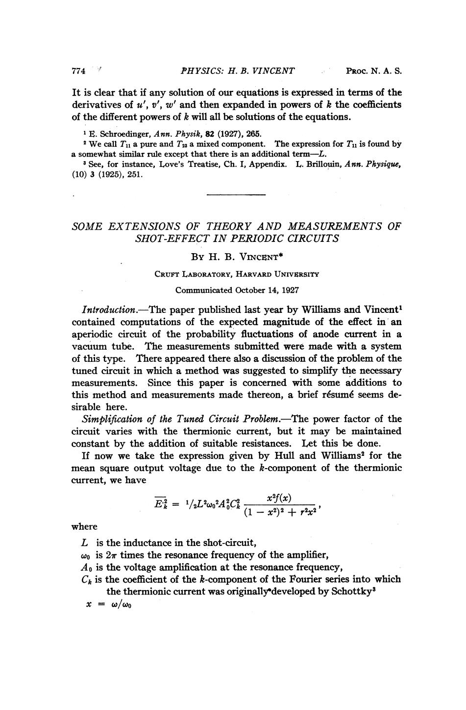 Some Extensions of Theory and Measurements of Shot-Effect in Periodic Circuits by Vincent H. B