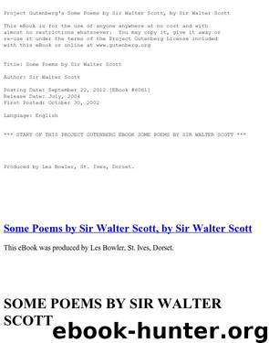 Some Poems by Sir Walter Scott