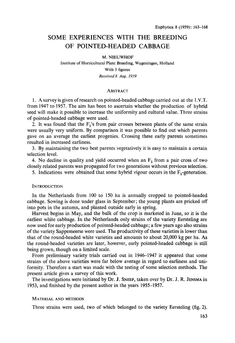 Some experiences with the breeding of pointed-headed cabbage by Unknown