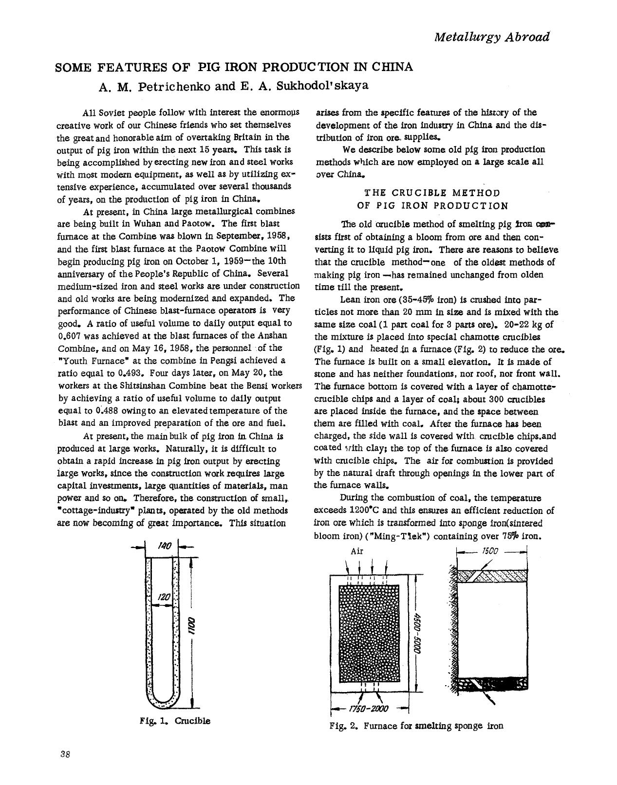 Some features of pig iron production in China by Unknown