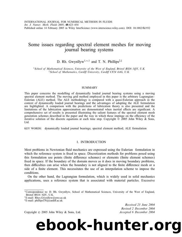 Some issues regarding spectral element meshes for moving journal bearing systems by Unknown