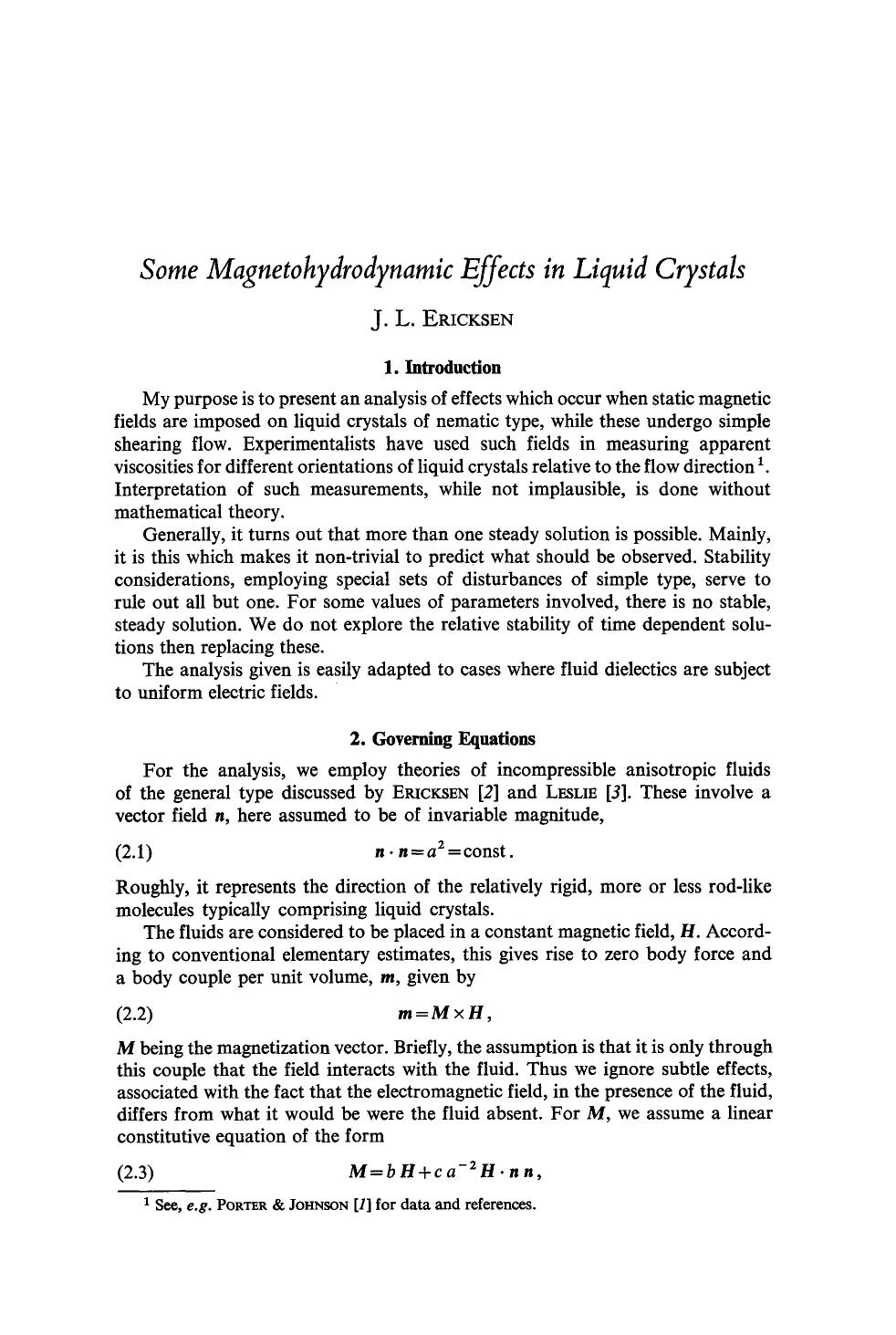 Some magnetohydrodynamic effects in liquid crystals by Unknown