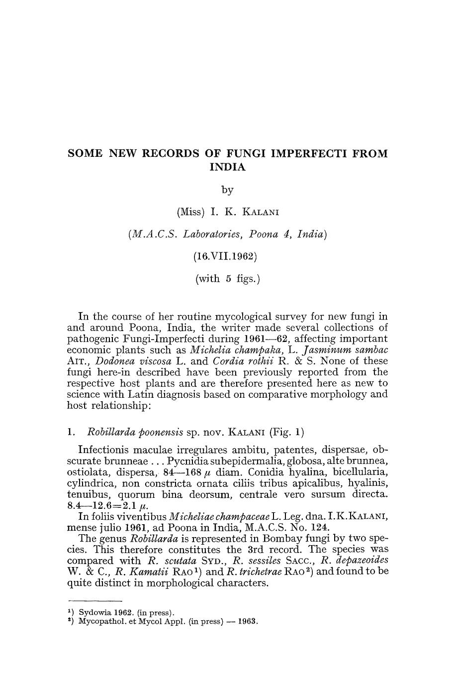 Some new records of fungi imperfecti from India by Unknown