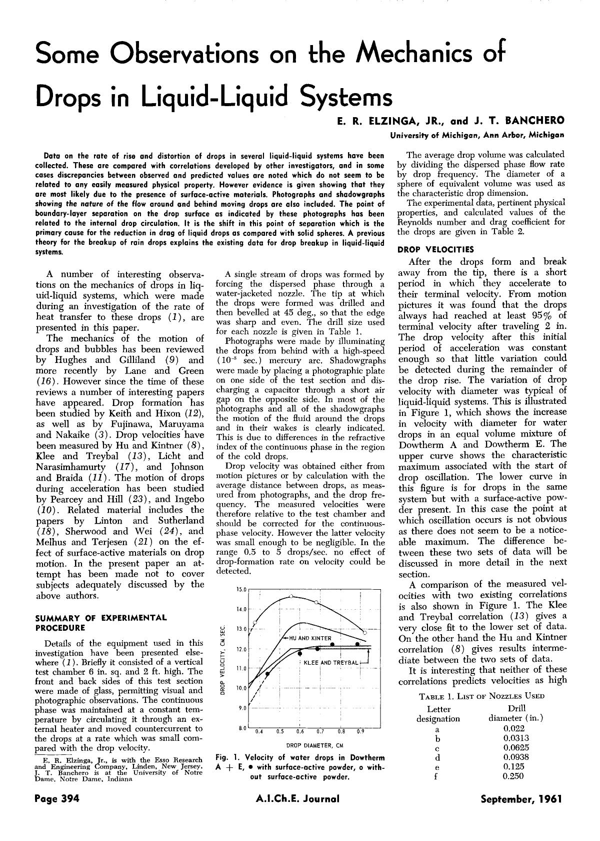 Some observations on the mechanics of drops in liquid-liquid systems by Unknown