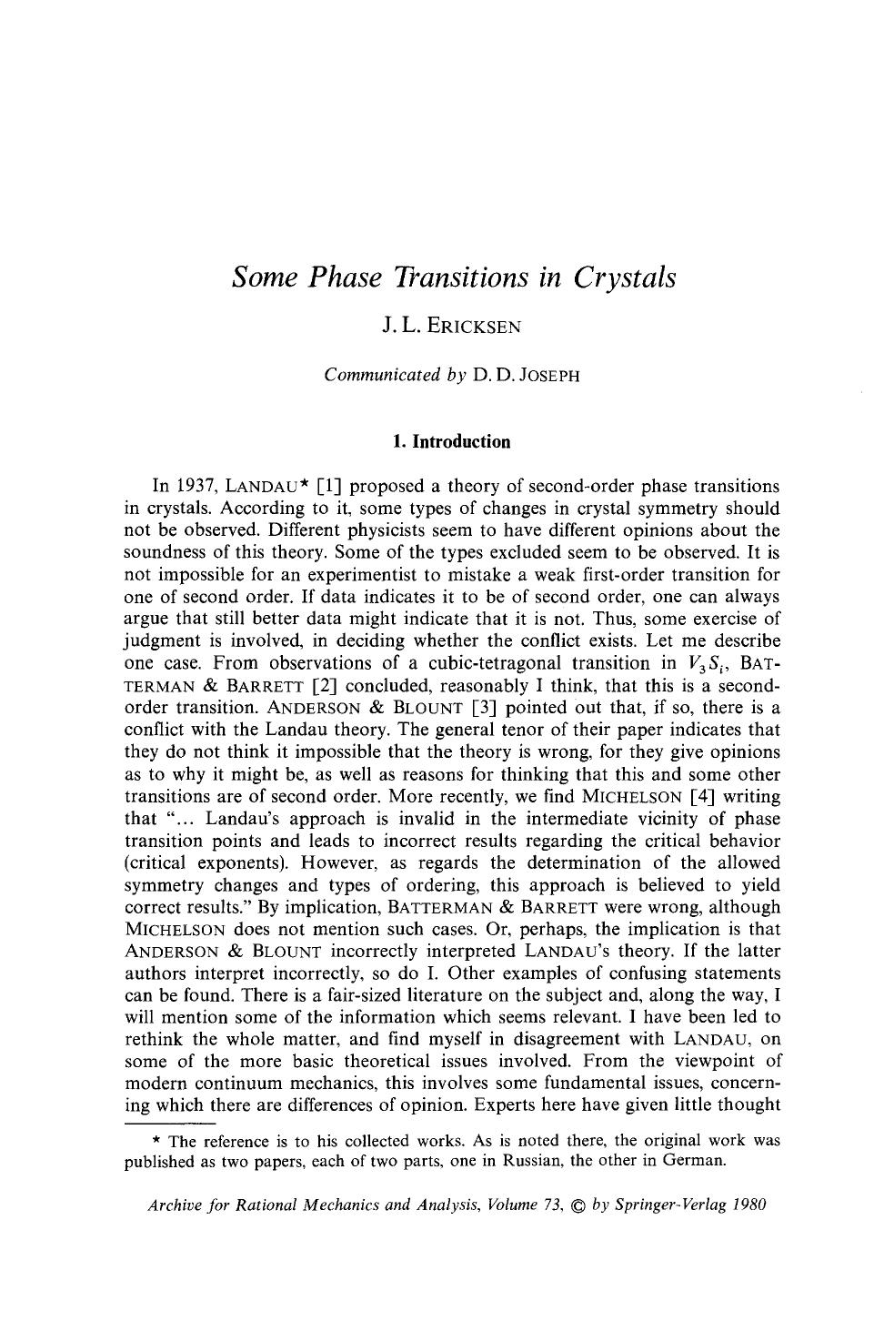 Some phase transitions in crystals by Unknown