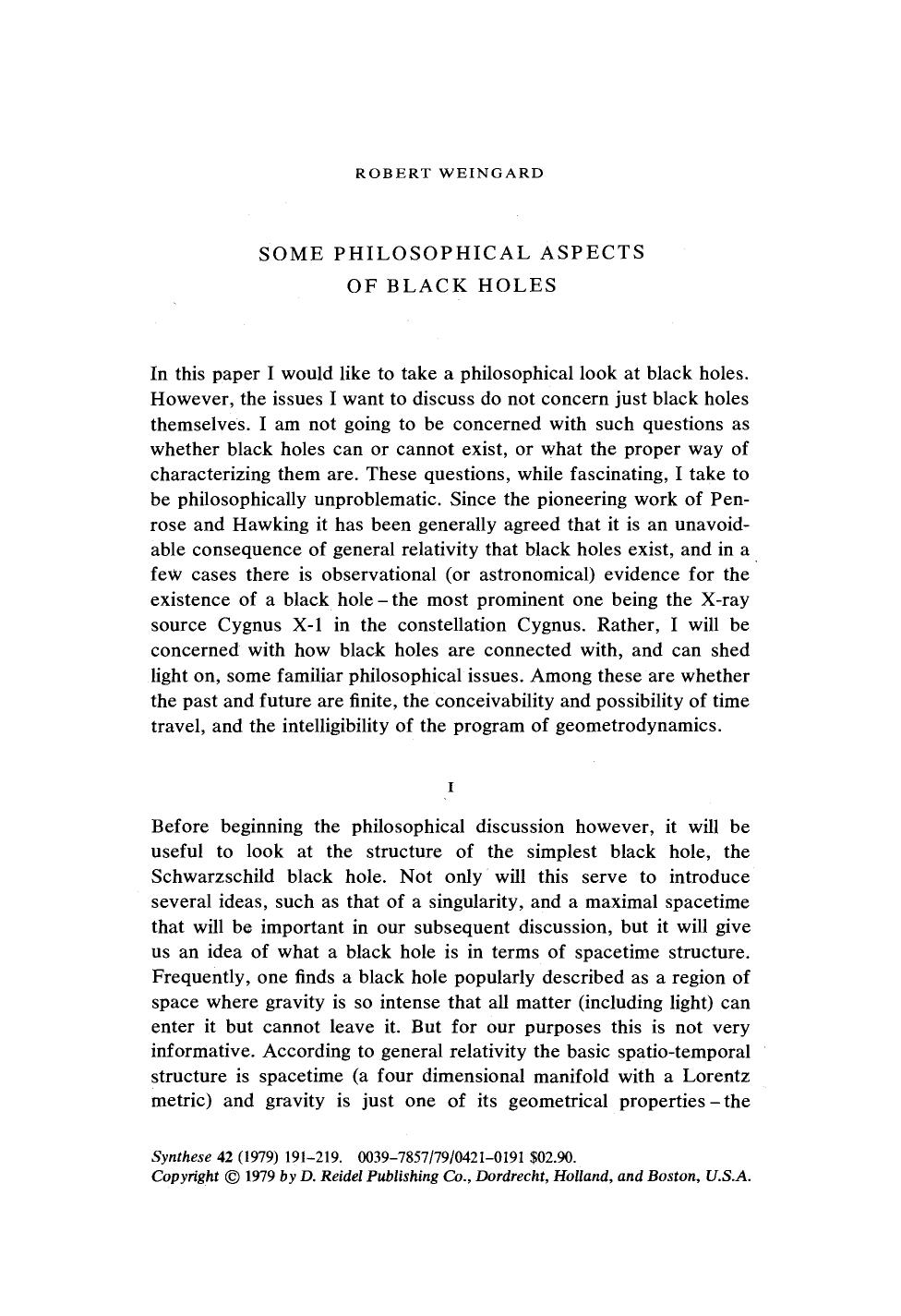 Some philosophical aspects of black holes by Unknown