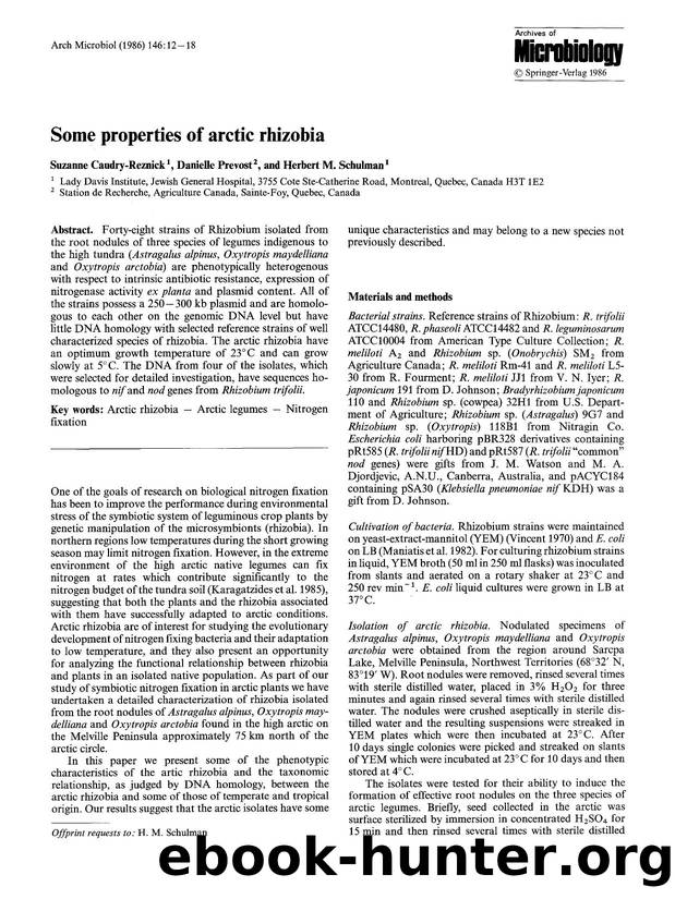 Some properties of arctic rhizobia by Unknown