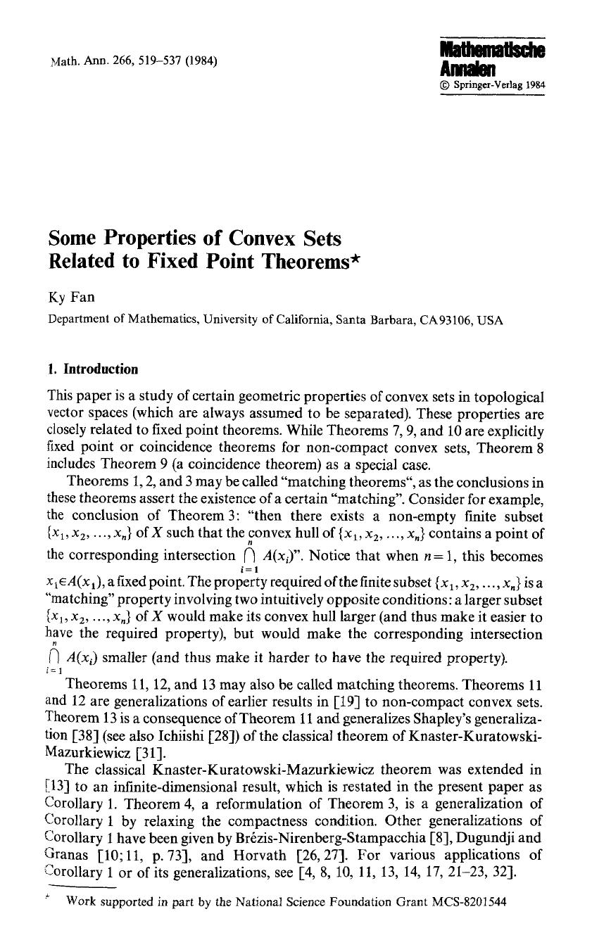 Some properties of convex sets related to fixed point theorems by Unknown
