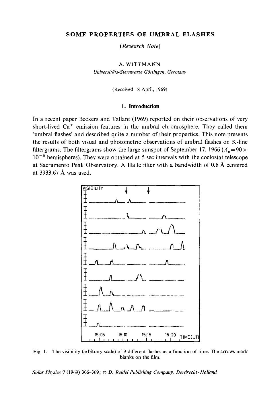 Some properties of umbral flashes by Unknown