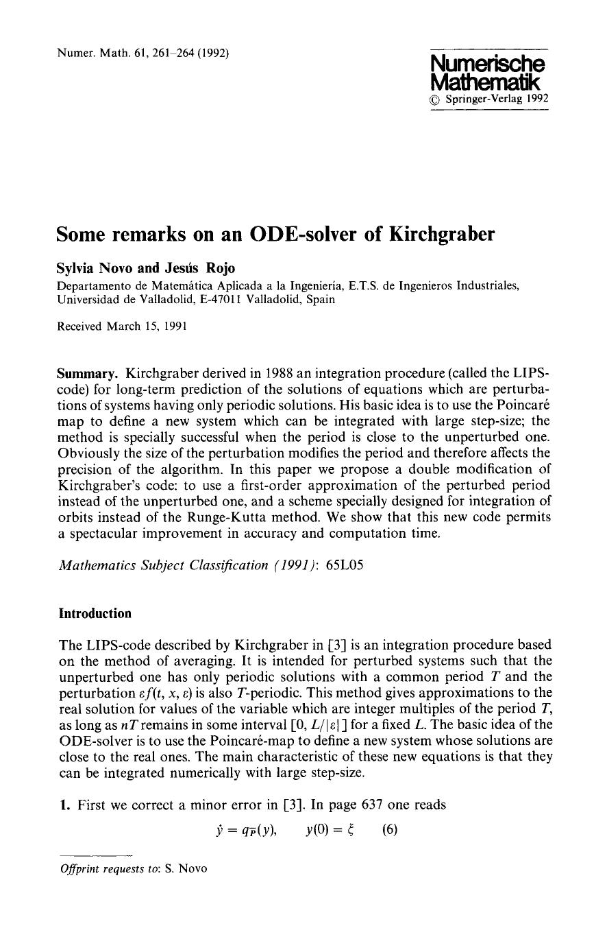 Some remarks on an ODE-solver of Kirchgraber by Unknown