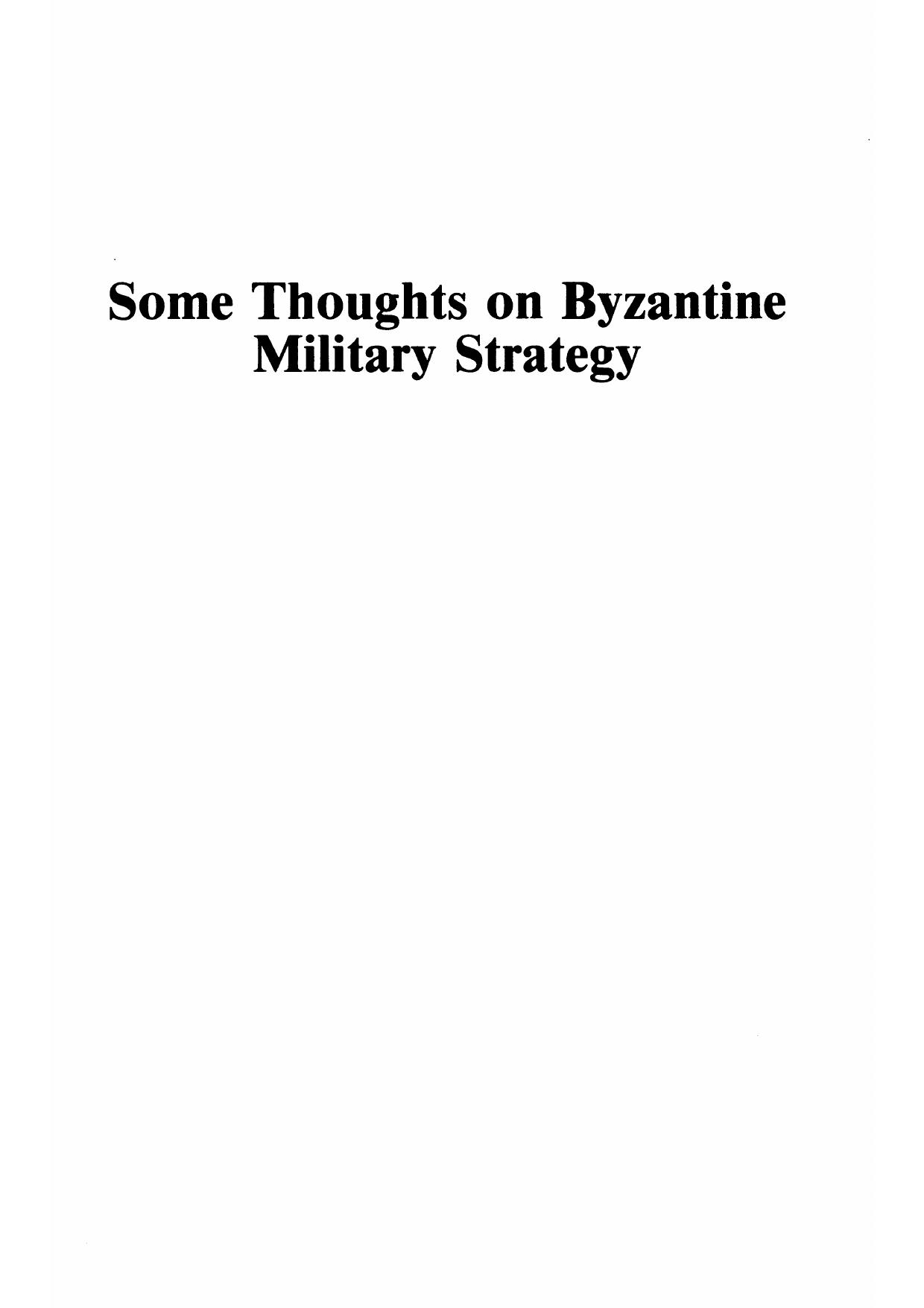 Some thoughts on Byzantine military strategy by Unknown