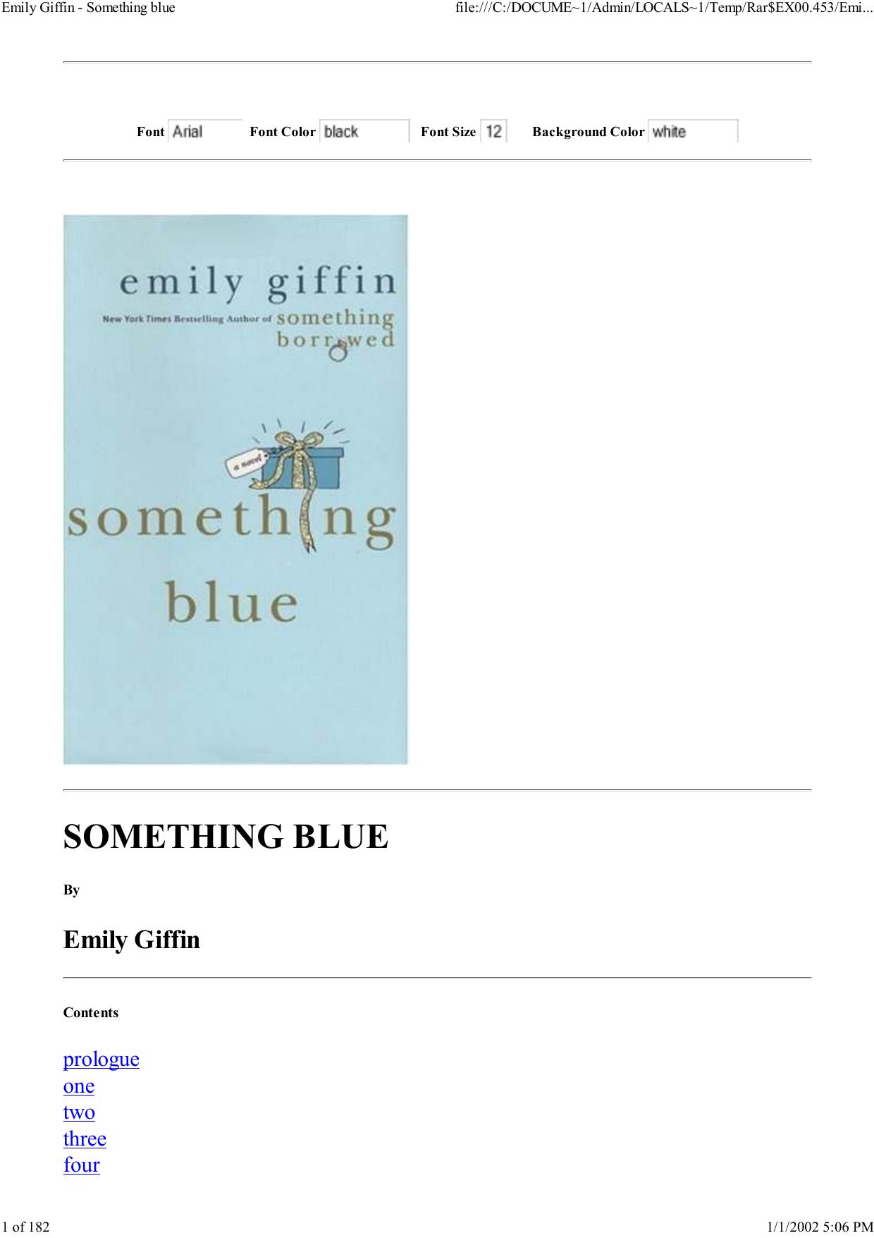 Something Blue by Emily Giffin
