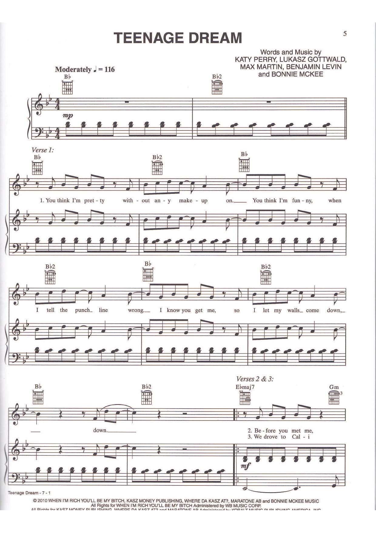 Songbook - Katy Perry - Teenage Dream Book.pdf by Márcia