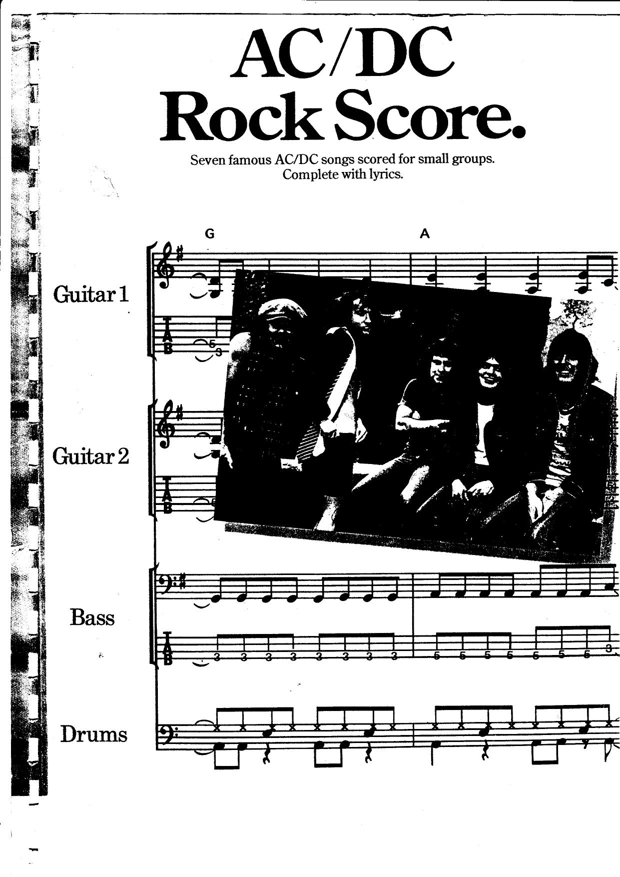 Songbook by AC DC- Rock Score Book